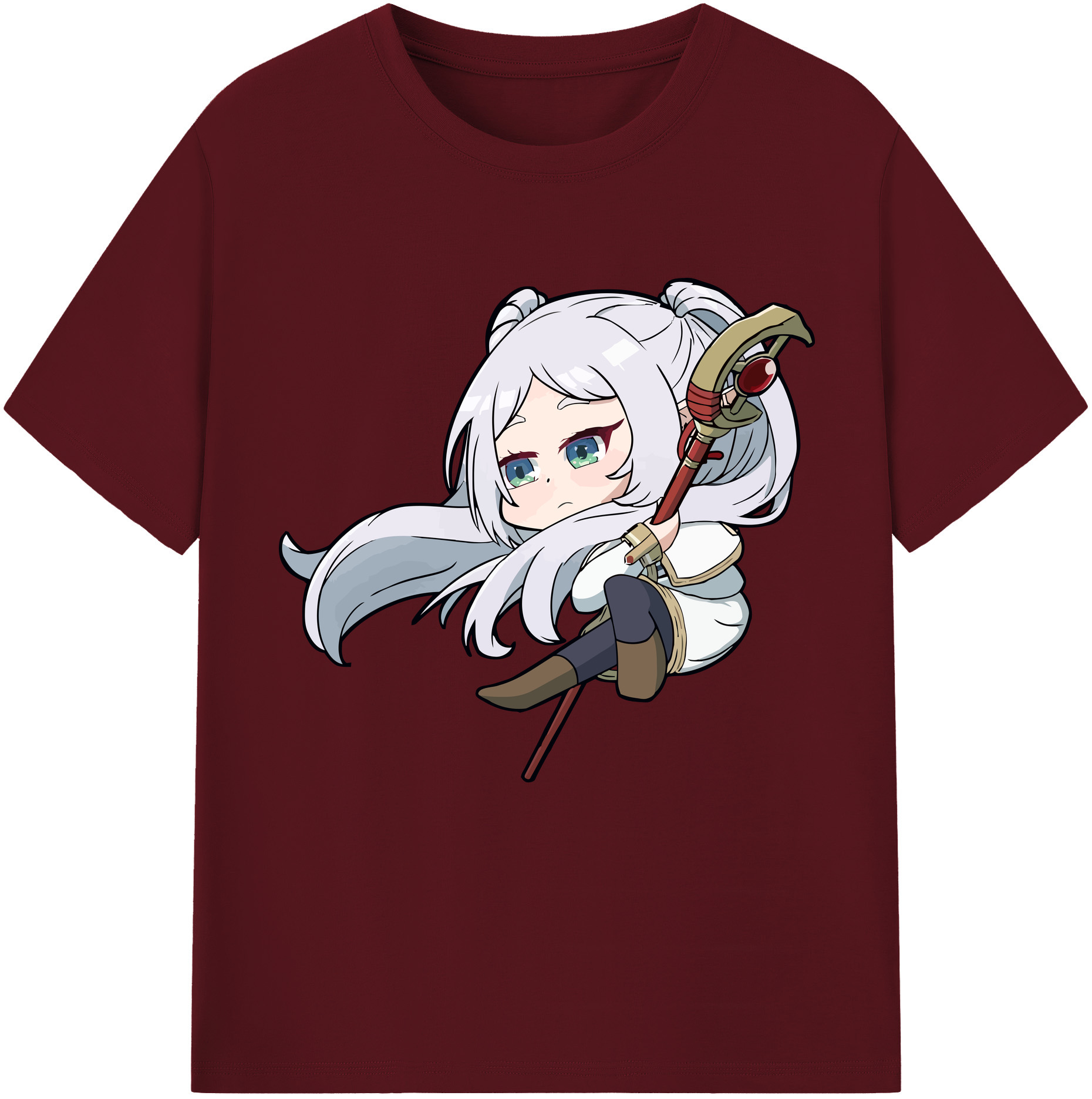 （画像用） 葬送のフリーレン Frieren 綿100％半袖Tシャツ（フロントプリント）